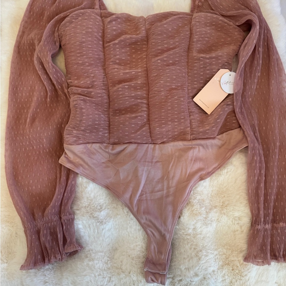 Elegant Mauve Long Sleeve Bodysuit